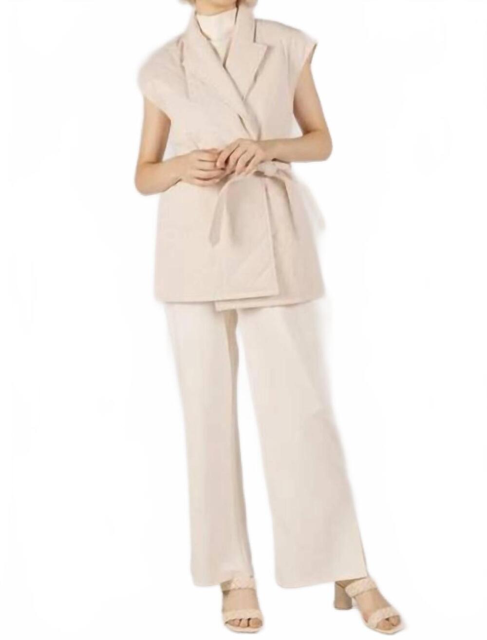 NEW BEFORE YOU COLLECTION quilted wrap vest in cream